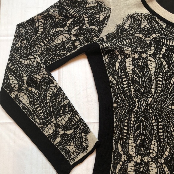 Nic+Zoe Taupe & Black Lace Look Button Front Cardigan Sweater Women’s small EUC - Picture 7 of 14